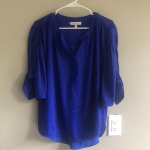 Cobalt blue satin blouse